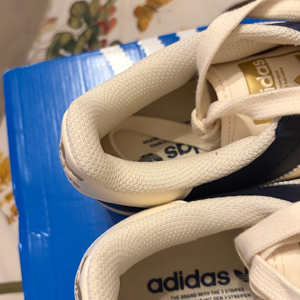 adidas Superstar Navy Blue and White Women's Sneakers - Picture 8 of 8